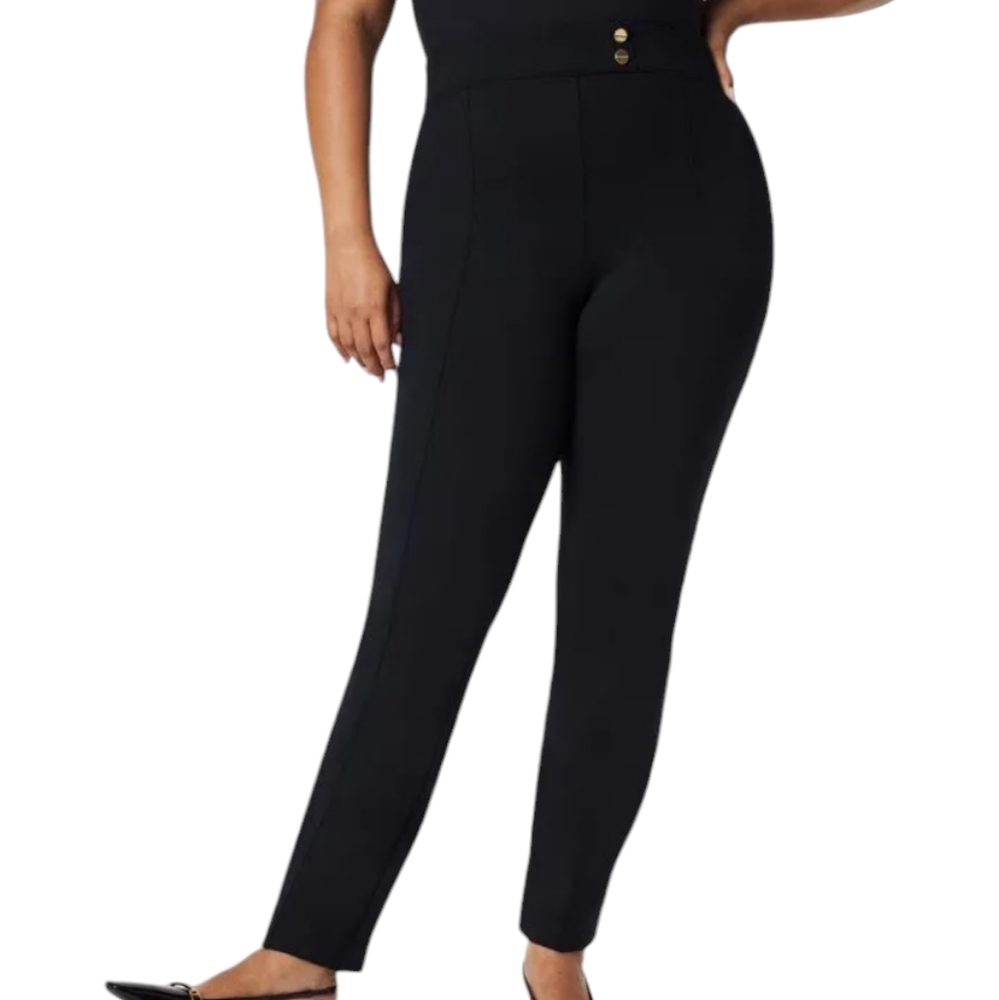 Spanx The Perfect Pant Button Tapered Ankle Black Stretch..Size XS